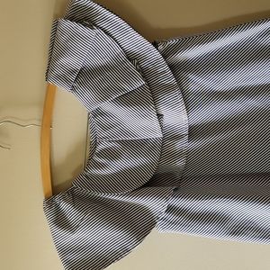 Habitual girl navy blue striped Sasha flounce sleeveless top sz 14